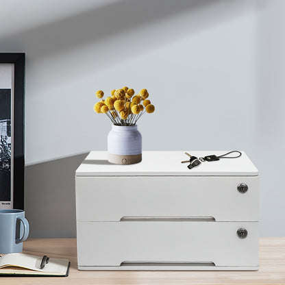 Desktop Filing Cabinet w/ Lockable Drawers