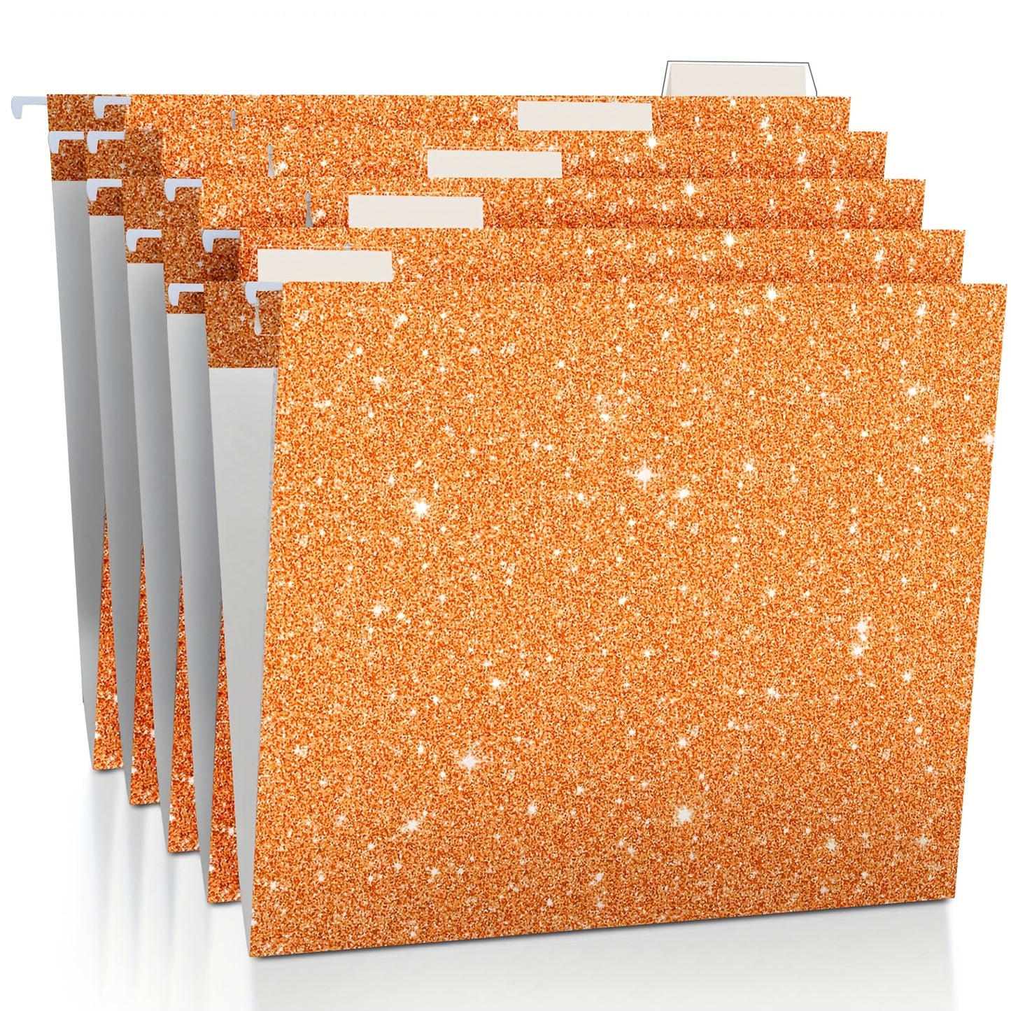 25pk Glittery Hanging File Folders w/ 1/5 Cut Adjustable Tab And 25 Plastic Tabs - 12 X 9.25in. -- 2 Colors