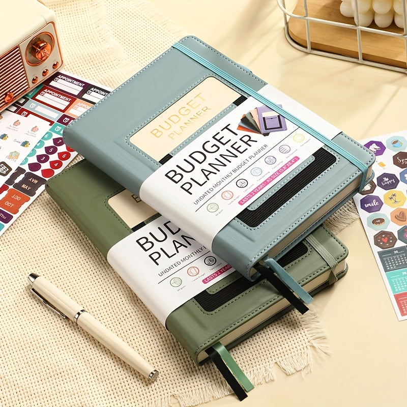 PU Leather Budget Planner Notebook w/ Expense Tracker - Two Years Duration To Track Debts, Bills, & Budgets