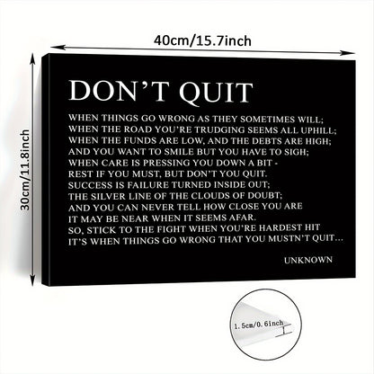 Impresión en lienzo con marco de madera - "No te rindas"