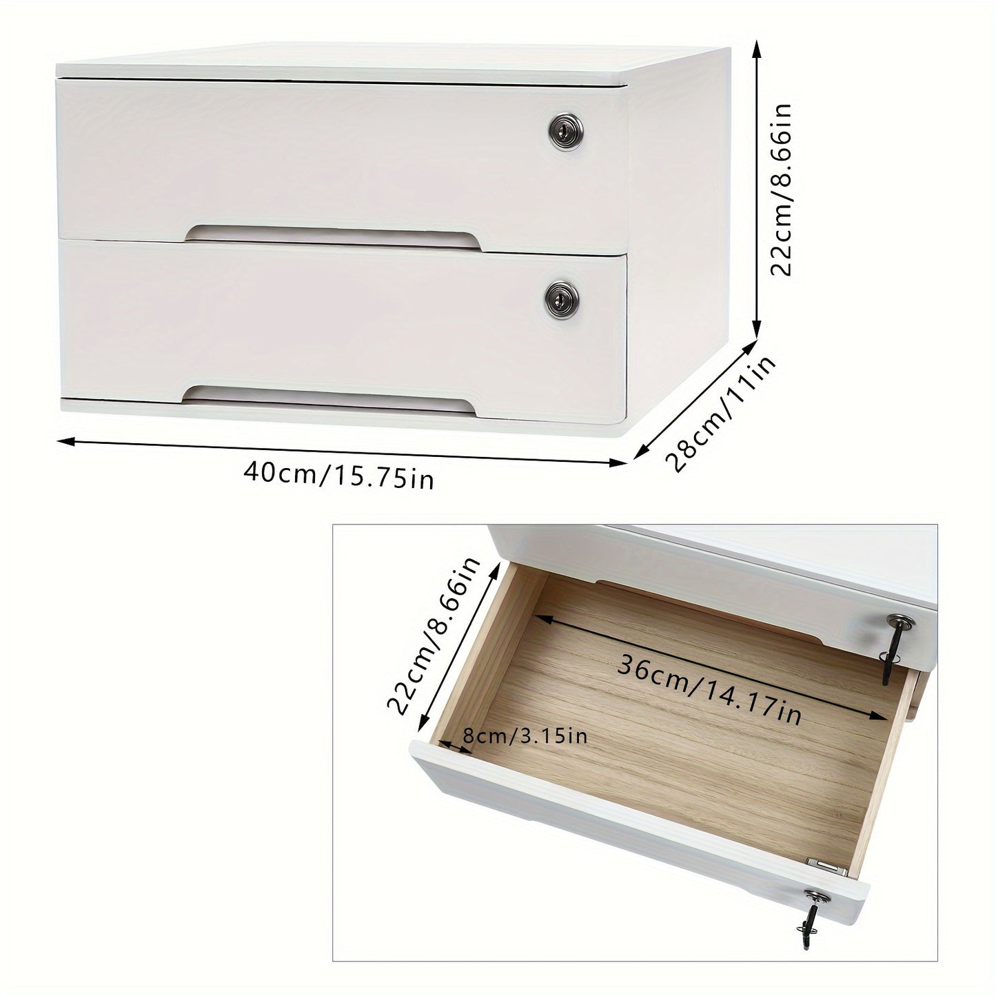 Desktop Filing Cabinet w/ Lockable Drawers